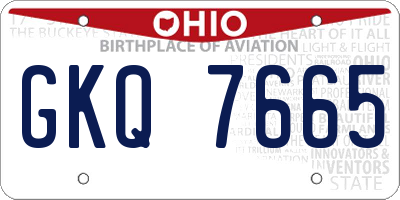 OH license plate GKQ7665