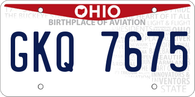 OH license plate GKQ7675