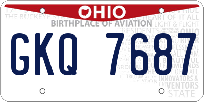 OH license plate GKQ7687