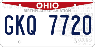 OH license plate GKQ7720