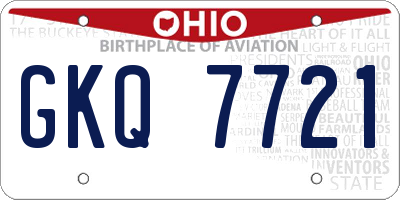 OH license plate GKQ7721