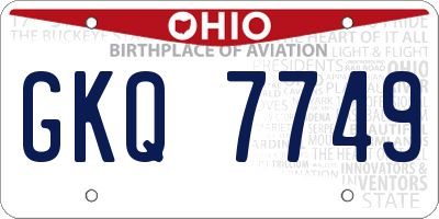 OH license plate GKQ7749
