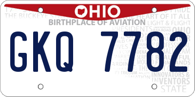 OH license plate GKQ7782