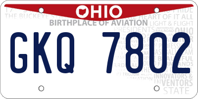 OH license plate GKQ7802