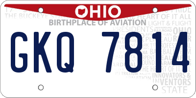 OH license plate GKQ7814