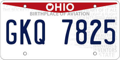 OH license plate GKQ7825
