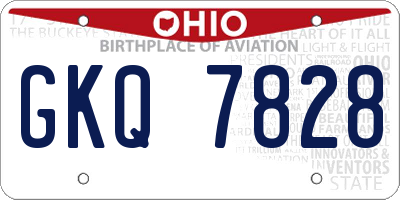 OH license plate GKQ7828