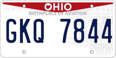 OH license plate GKQ7844
