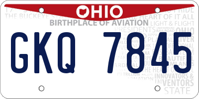 OH license plate GKQ7845