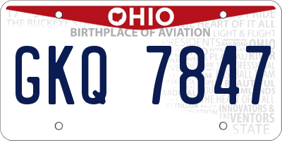 OH license plate GKQ7847