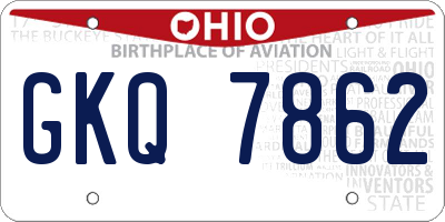 OH license plate GKQ7862