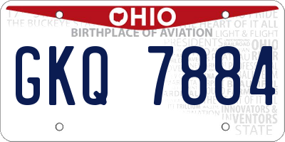 OH license plate GKQ7884