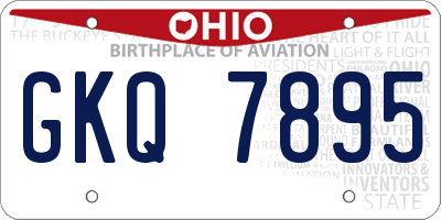 OH license plate GKQ7895