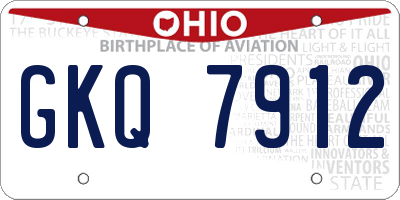 OH license plate GKQ7912