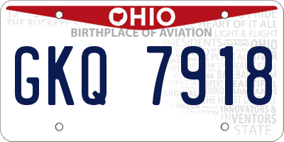 OH license plate GKQ7918