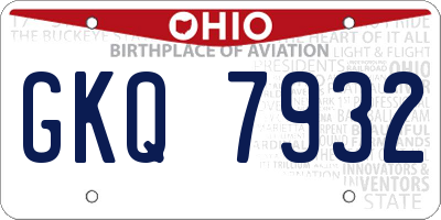 OH license plate GKQ7932