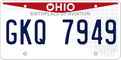 OH license plate GKQ7949