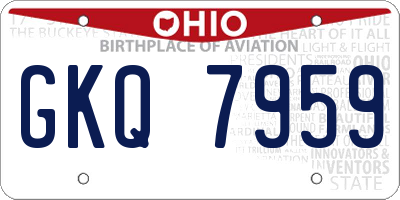 OH license plate GKQ7959