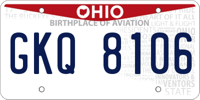 OH license plate GKQ8106