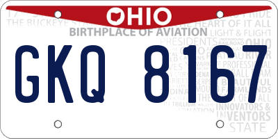 OH license plate GKQ8167