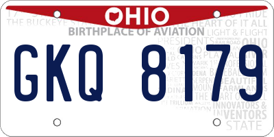 OH license plate GKQ8179