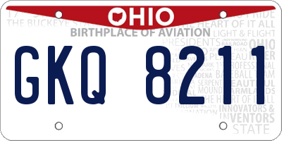 OH license plate GKQ8211