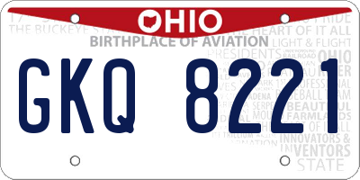 OH license plate GKQ8221
