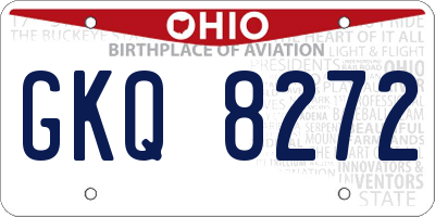OH license plate GKQ8272