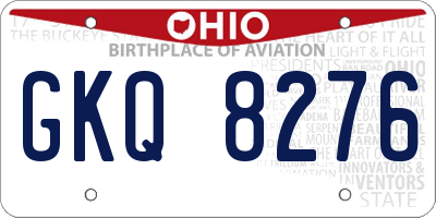 OH license plate GKQ8276