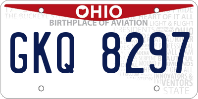 OH license plate GKQ8297