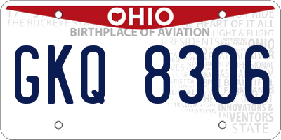 OH license plate GKQ8306