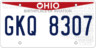 OH license plate GKQ8307