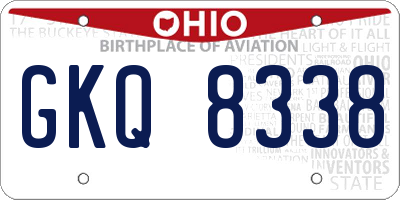 OH license plate GKQ8338