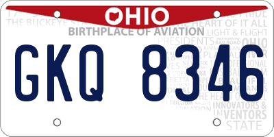 OH license plate GKQ8346