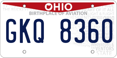 OH license plate GKQ8360