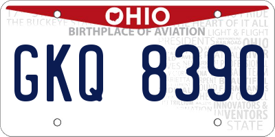 OH license plate GKQ8390