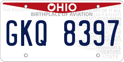 OH license plate GKQ8397