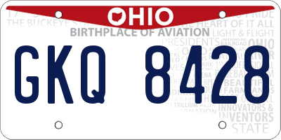 OH license plate GKQ8428
