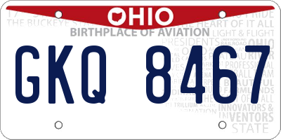 OH license plate GKQ8467