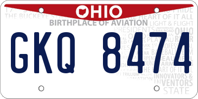 OH license plate GKQ8474