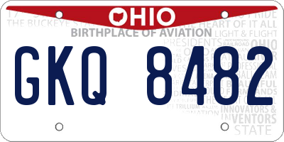 OH license plate GKQ8482