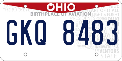 OH license plate GKQ8483