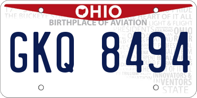 OH license plate GKQ8494