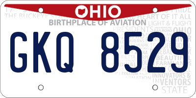 OH license plate GKQ8529