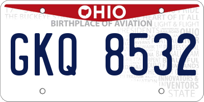 OH license plate GKQ8532
