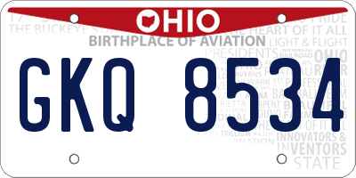 OH license plate GKQ8534