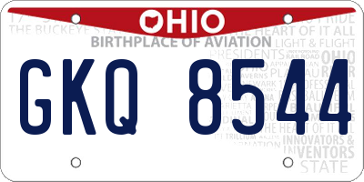 OH license plate GKQ8544