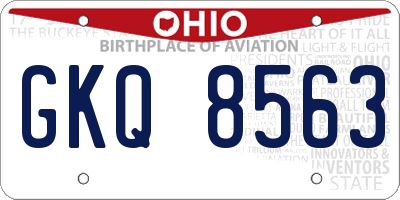 OH license plate GKQ8563