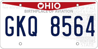 OH license plate GKQ8564