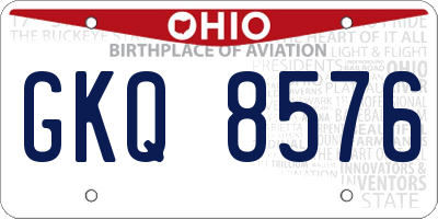 OH license plate GKQ8576